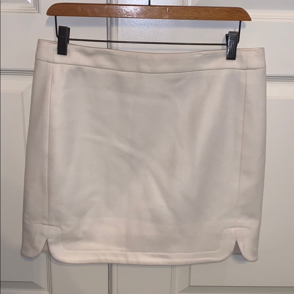 J. Crew Ivory Wool blend, lined skirt